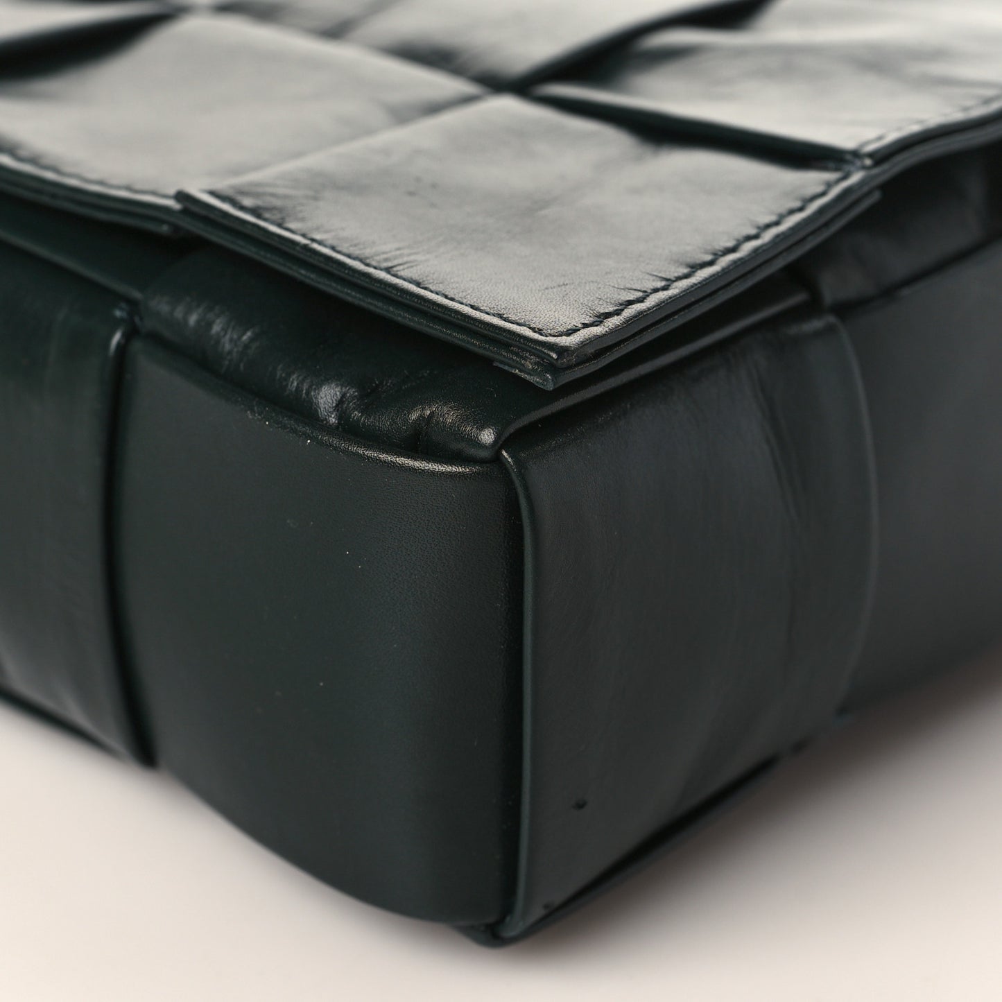 Paper Calfskin Maxi Intreccio Cassette Crossbody Bag Black