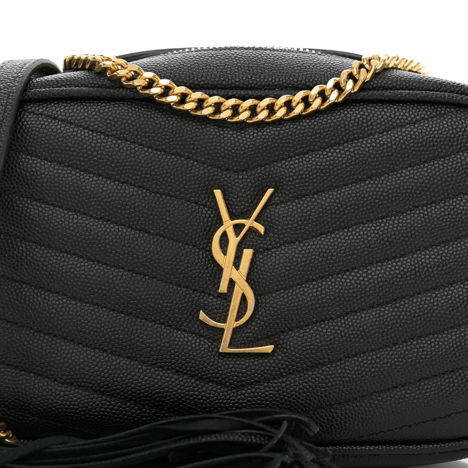 Saint Laurent Grain De Poudre Matelasse Monogram Mini Lou Camera Bag Black 6 of 13