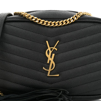 Saint Laurent Grain De Poudre Matelasse Monogram Mini Lou Camera Bag Black 6 of 13