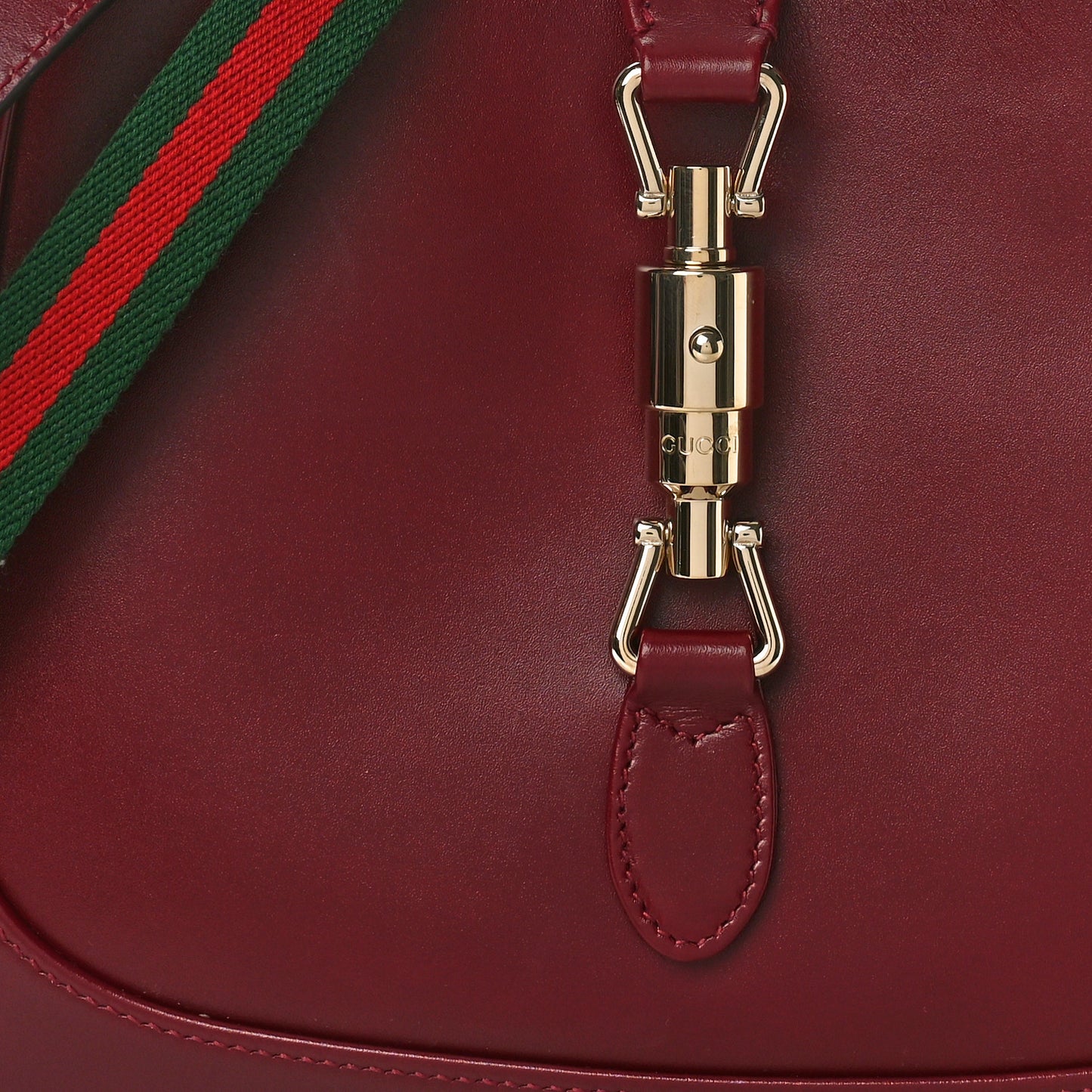 Ancora Calfskin Web Medium Jackie 1961 Hobo Rosso