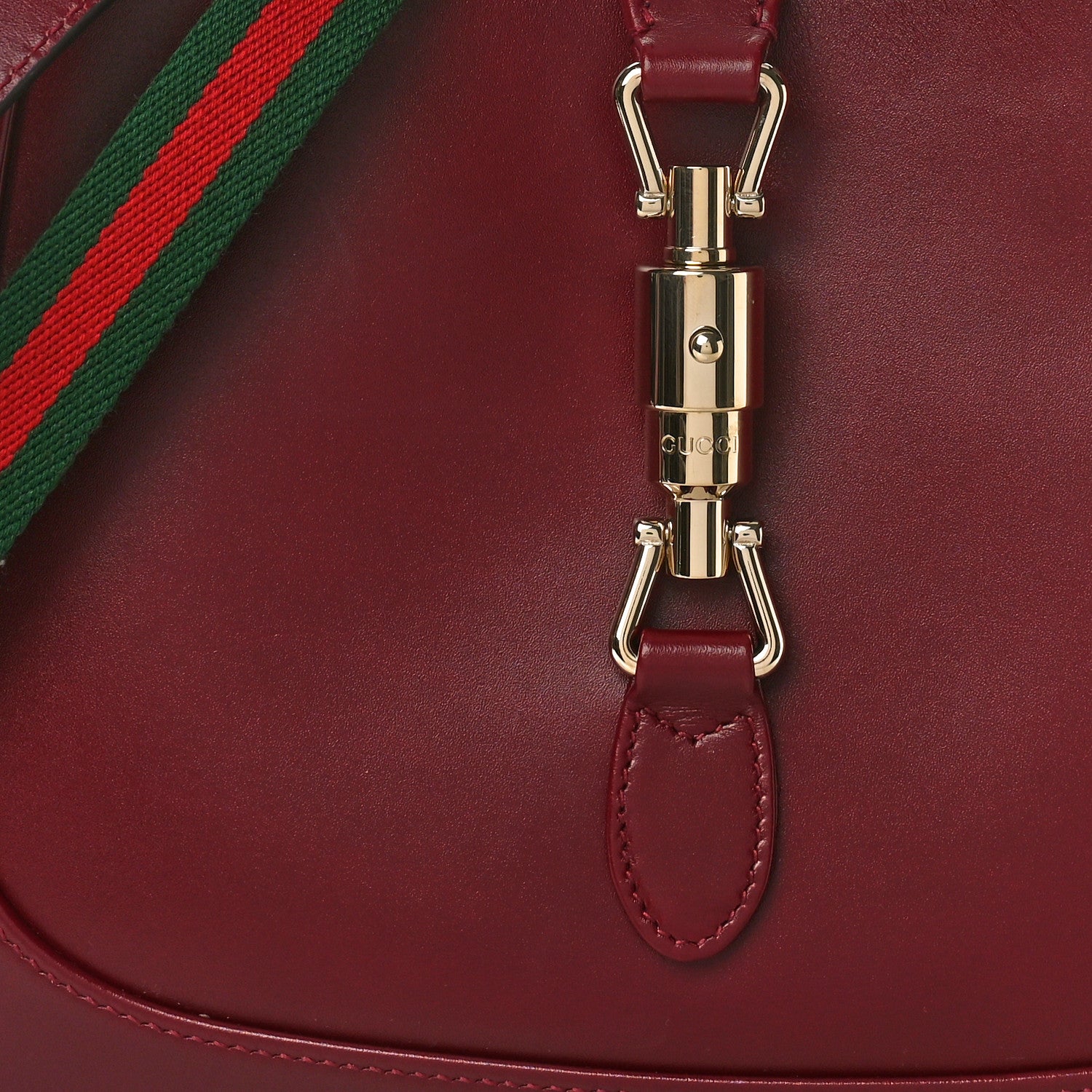 Gucci Ancora Calfskin Web Medium Jackie 1961 Hobo Rosso 7 of 9