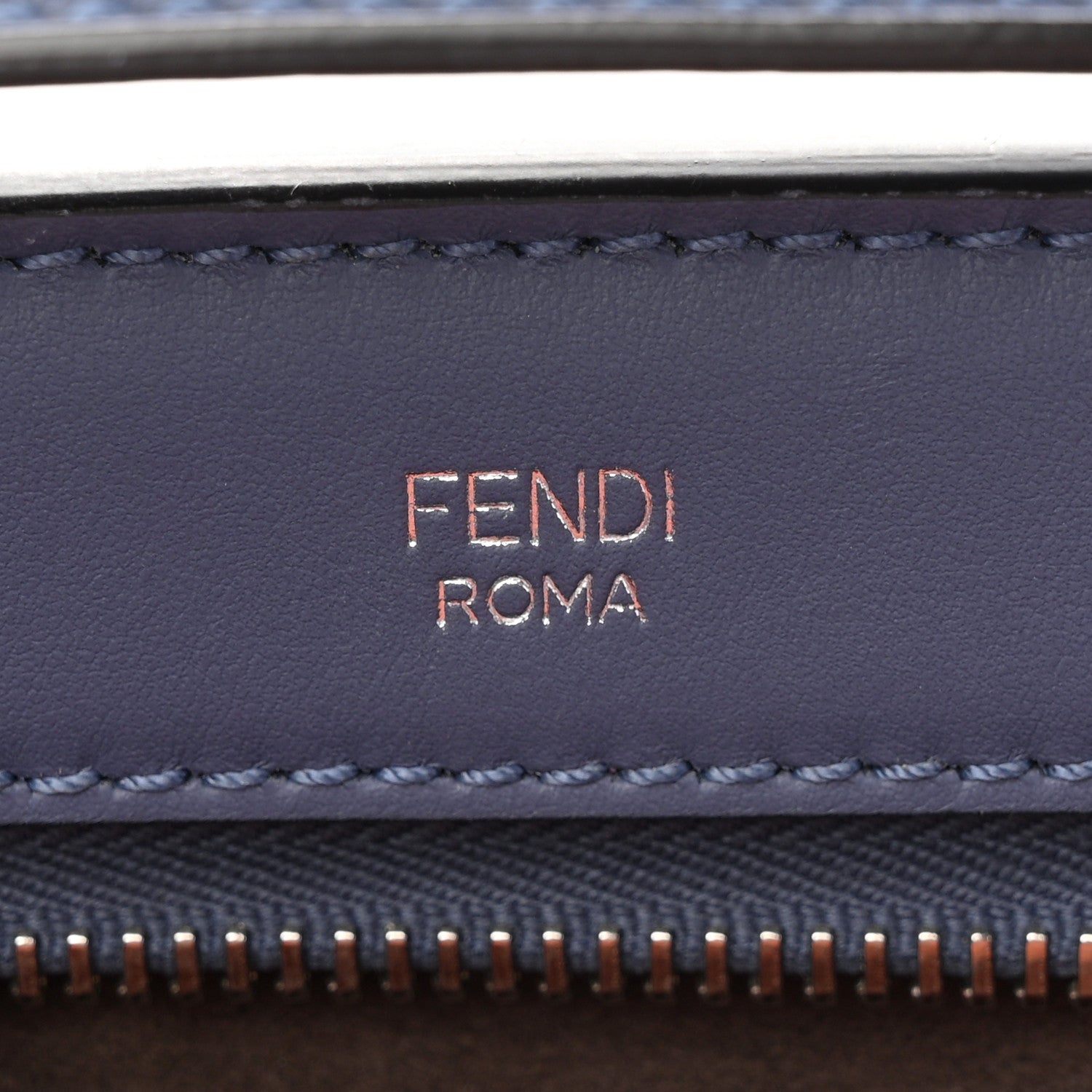 Fendi Vitello Baltico Dolce DotCom Satchel Blue 7 of 11