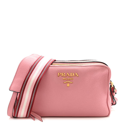 Prada Vitello Daino Medium Double Zip Shoulder Bag Petalo 1 of 12