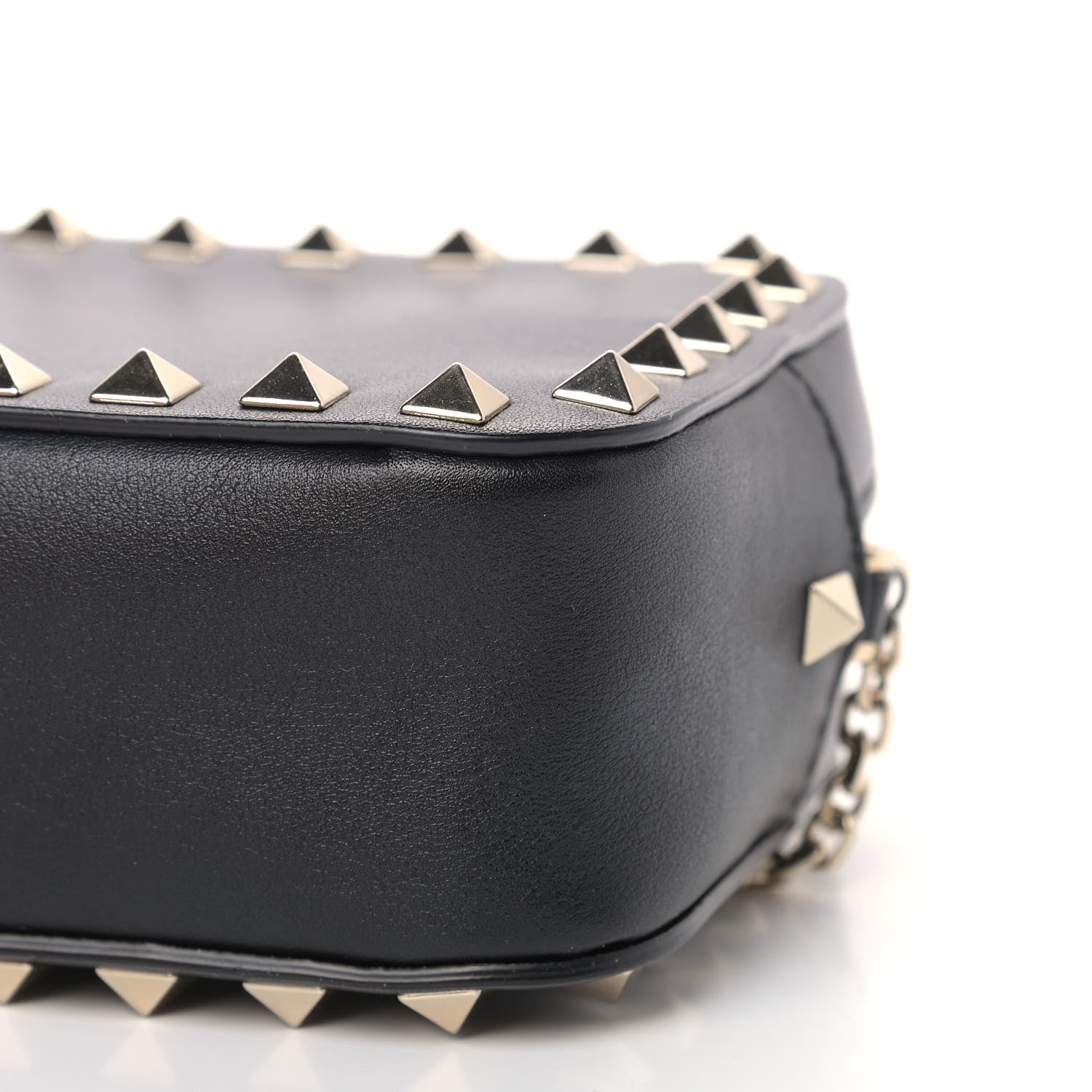 Valentino Garavani Calfskin Small Rockstud Chain Camera Crossbody Bag Black 9 of 9