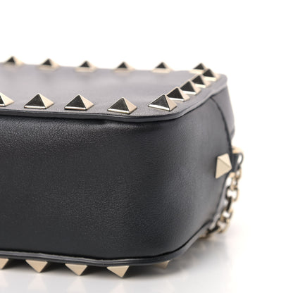Valentino Garavani Calfskin Small Rockstud Chain Camera Crossbody Bag Black 9 of 9