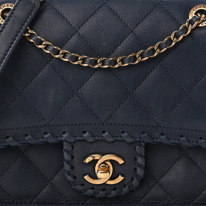 Chanel Iridescent Calfskin Small Happy Stitch Flap Navy 8 of 9