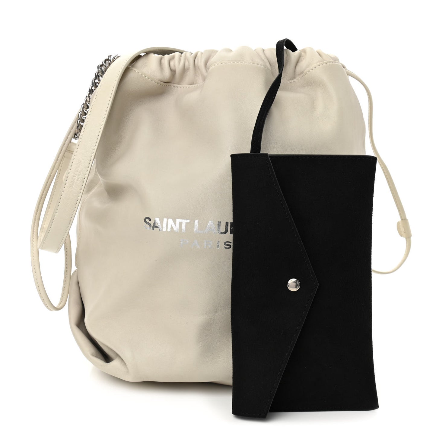 Lambskin Teddy Drawstring Bag Crema Soft