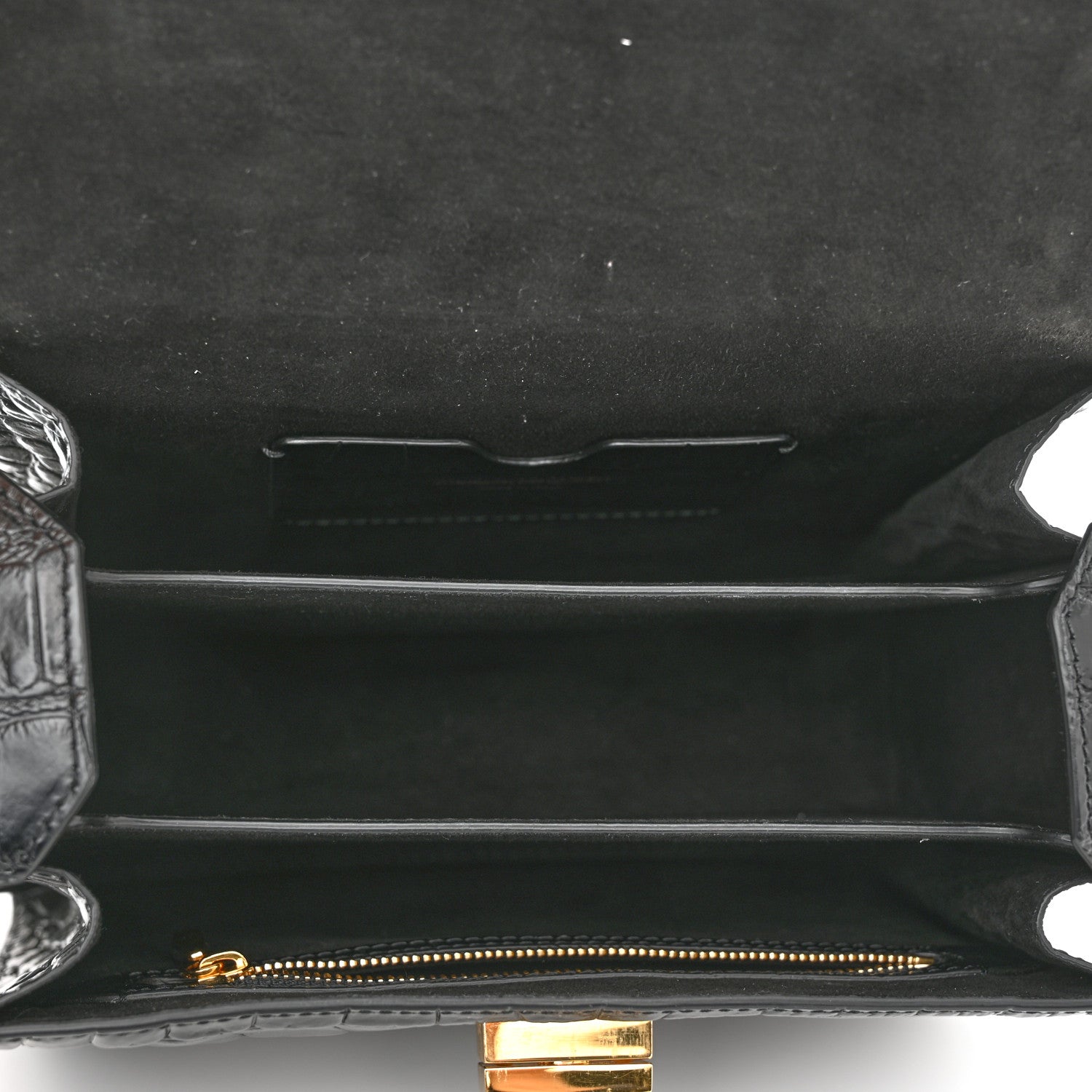 Alexander McQueen Calfskin Crocodile Embossed Box Shoulder Bag 21 Black 5 of 9