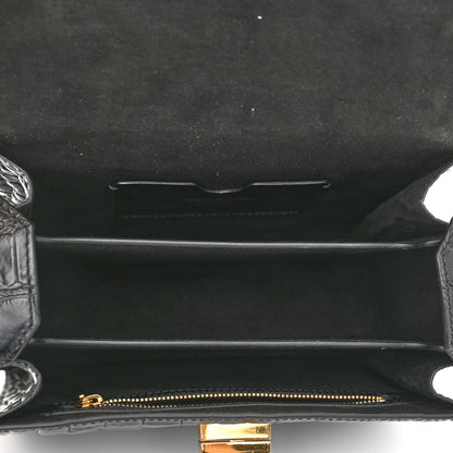 Alexander McQueen Calfskin Crocodile Embossed Box Shoulder Bag 21 Black 5 of 9
