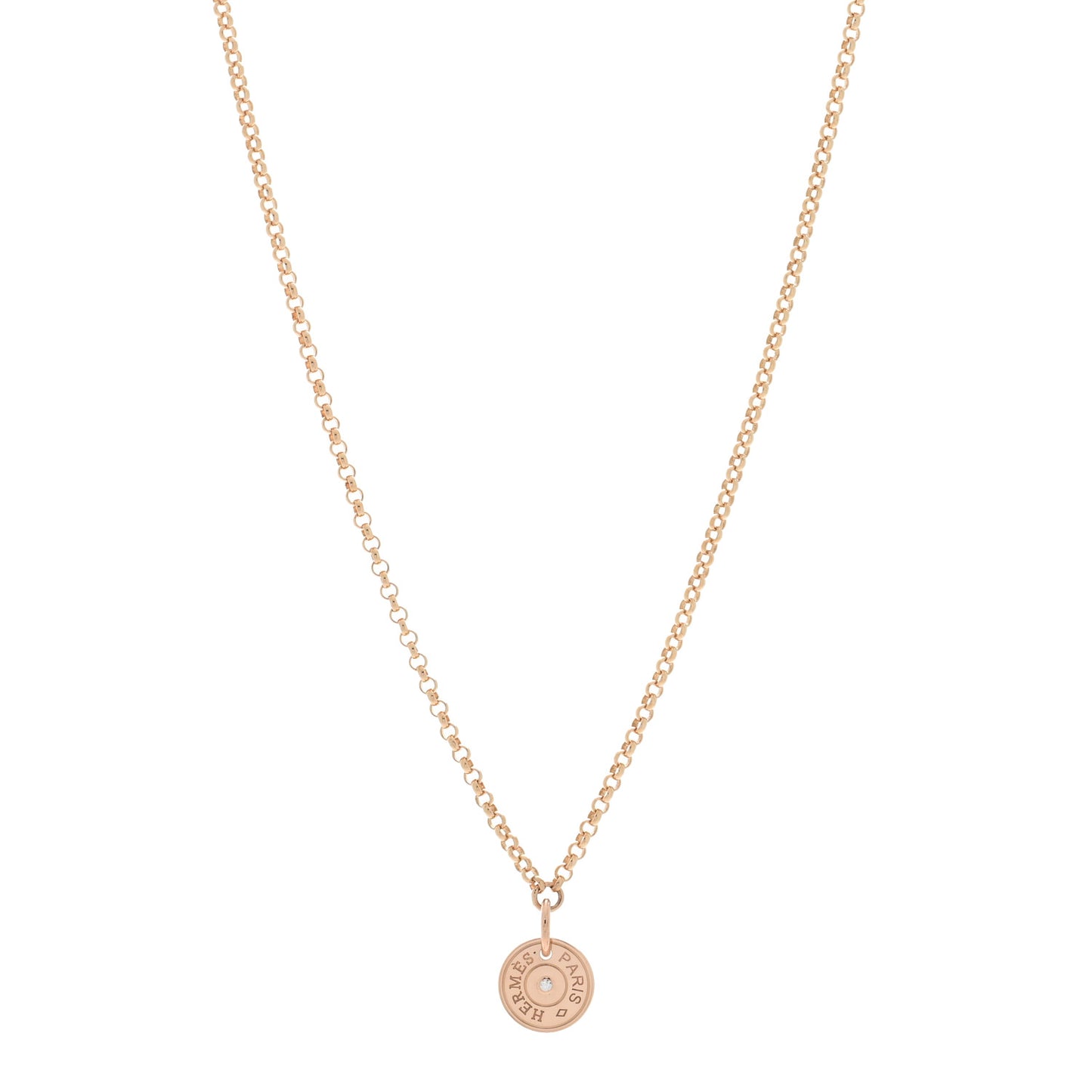 18K Rose Gold Diamond Gambade Clou de Selle Necklace