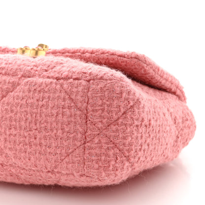 Chanel Metallic Tweed Quilted Medium Chanel 19 Flap Pink 10 of 10