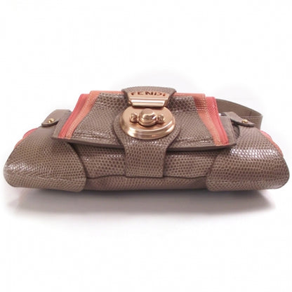 Fendi Lizard Ruffled TurnLock Pochette 4 of 11