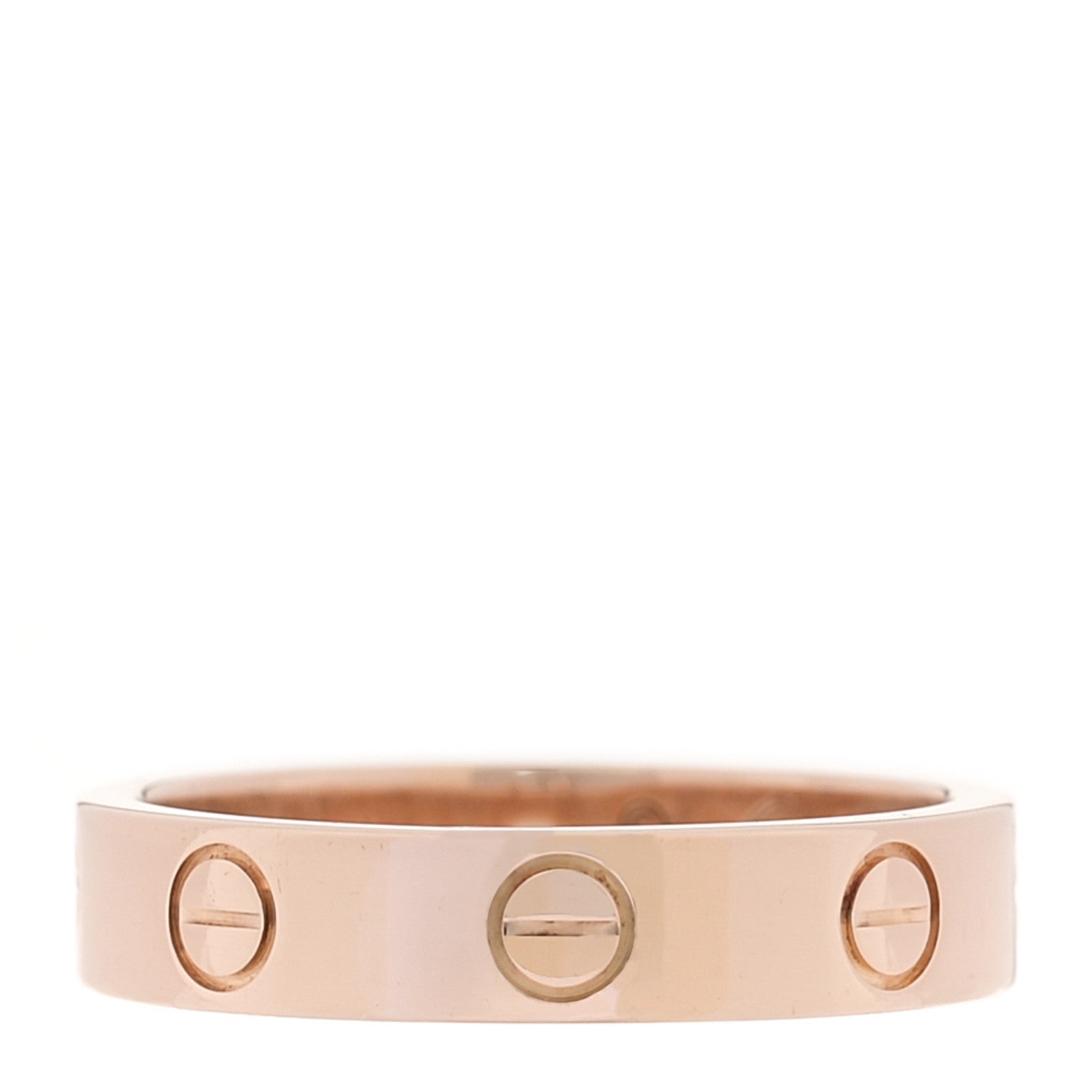 Cartier 18K Pink Gold Diamond 4mm LOVE Wedding Band Ring 50 5.25 1 of 4