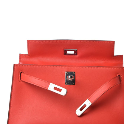 Hermes Swift Kelly Pochette Clutch Rouge Tomate 11 of 26