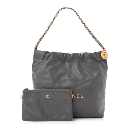 Chanel Shiny Calfskin Quilted Small Chanel 22 Grey 3 of 11