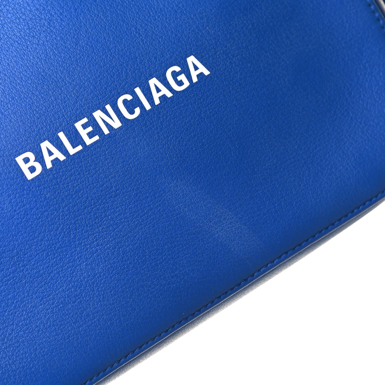Balenciaga Smooth Calfskin Logo S Everyday Camera Bag Bleu Prim White 11 of 12