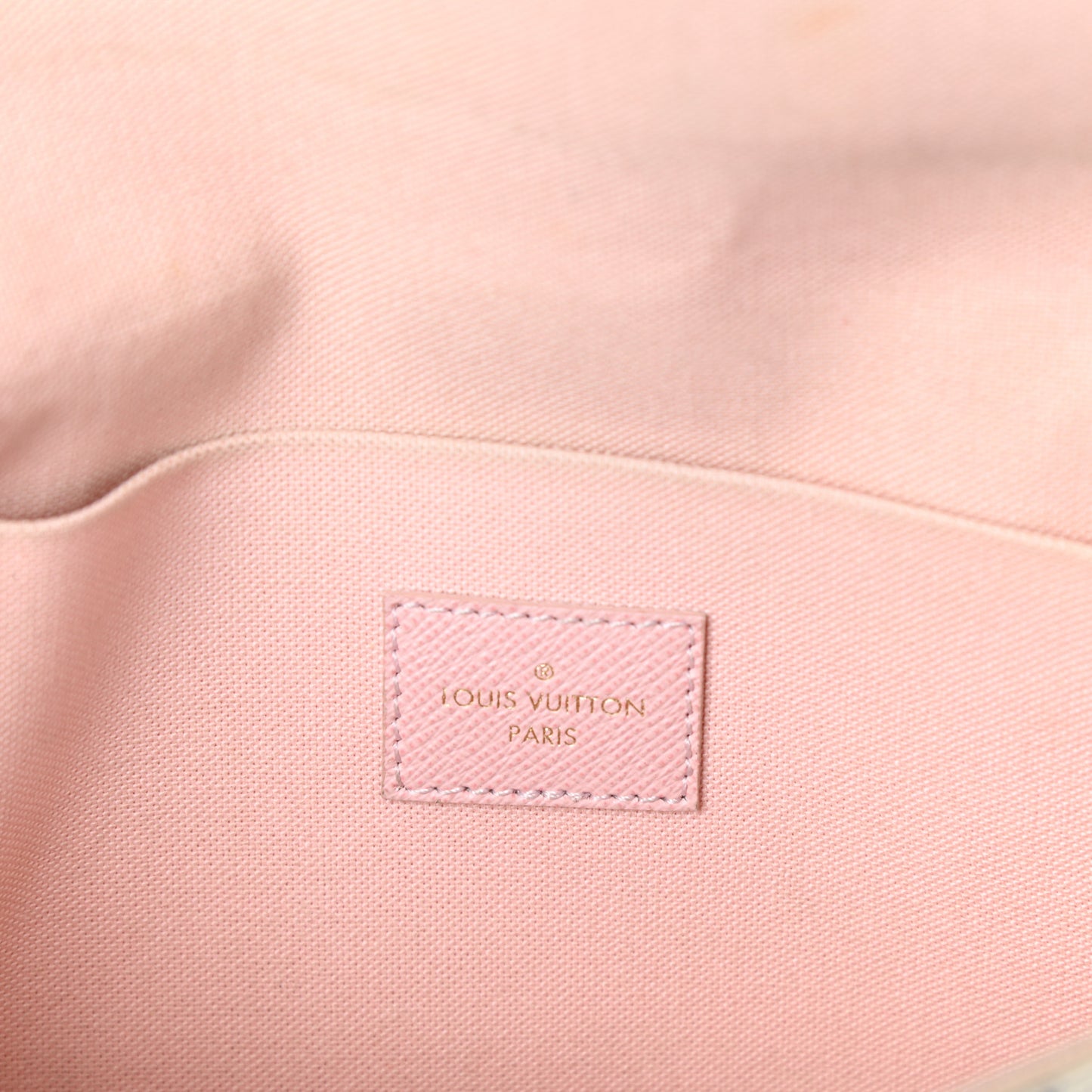 Damier Azur Pochette Felicie Chain Wallet Rose Ballerine