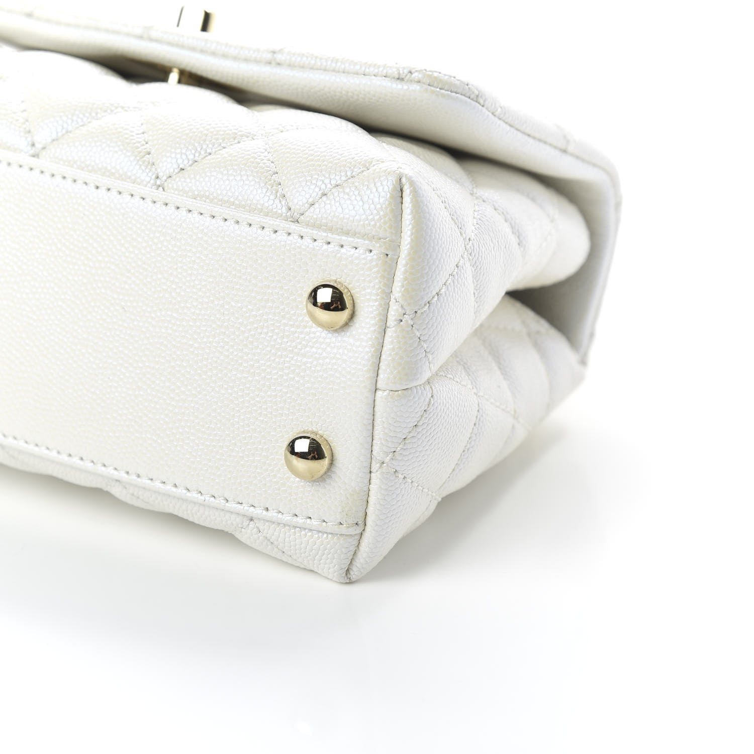 Chanel Iridescent Caviar Quilted Extra Mini Coco Handle Flap Ivory 7 of 10