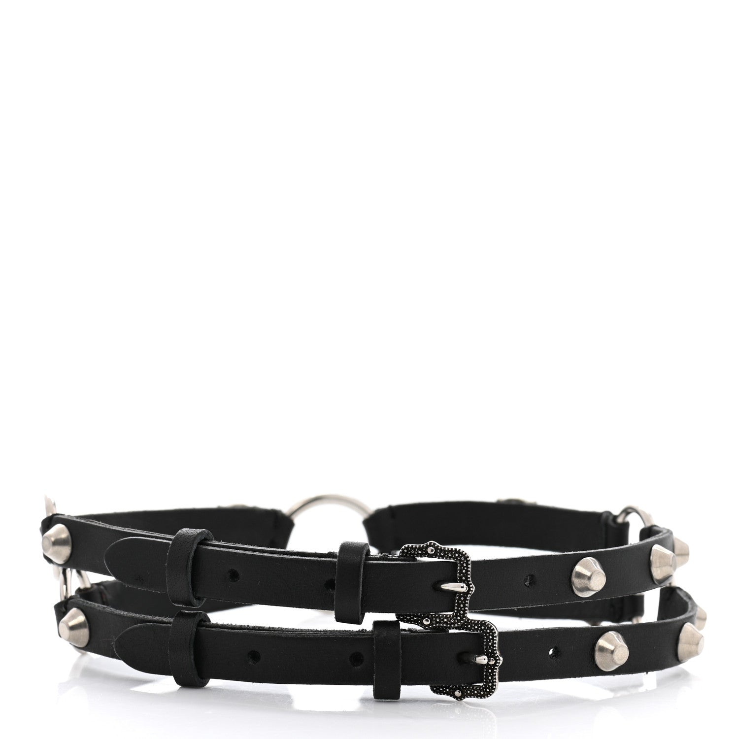 Gucci Calfskin Feline Head Double Strap Choker Black 3 of 5