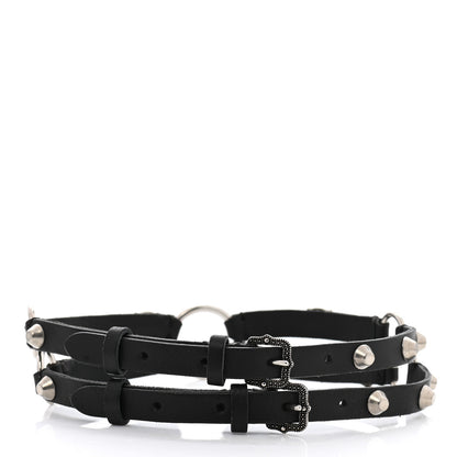 Gucci Calfskin Feline Head Double Strap Choker Black 3 of 5