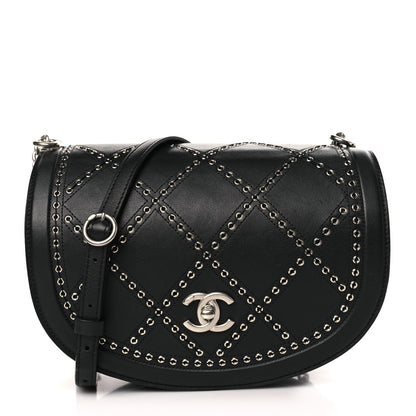 Chanel Calfskin Coco Eyelets Small Flap Bag Black 1 of 9