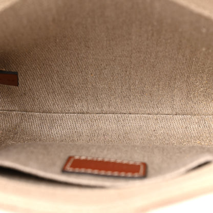 Chloe Cotton Calfskin Mini Woody Ribbon Tote White Brown 5 of 14