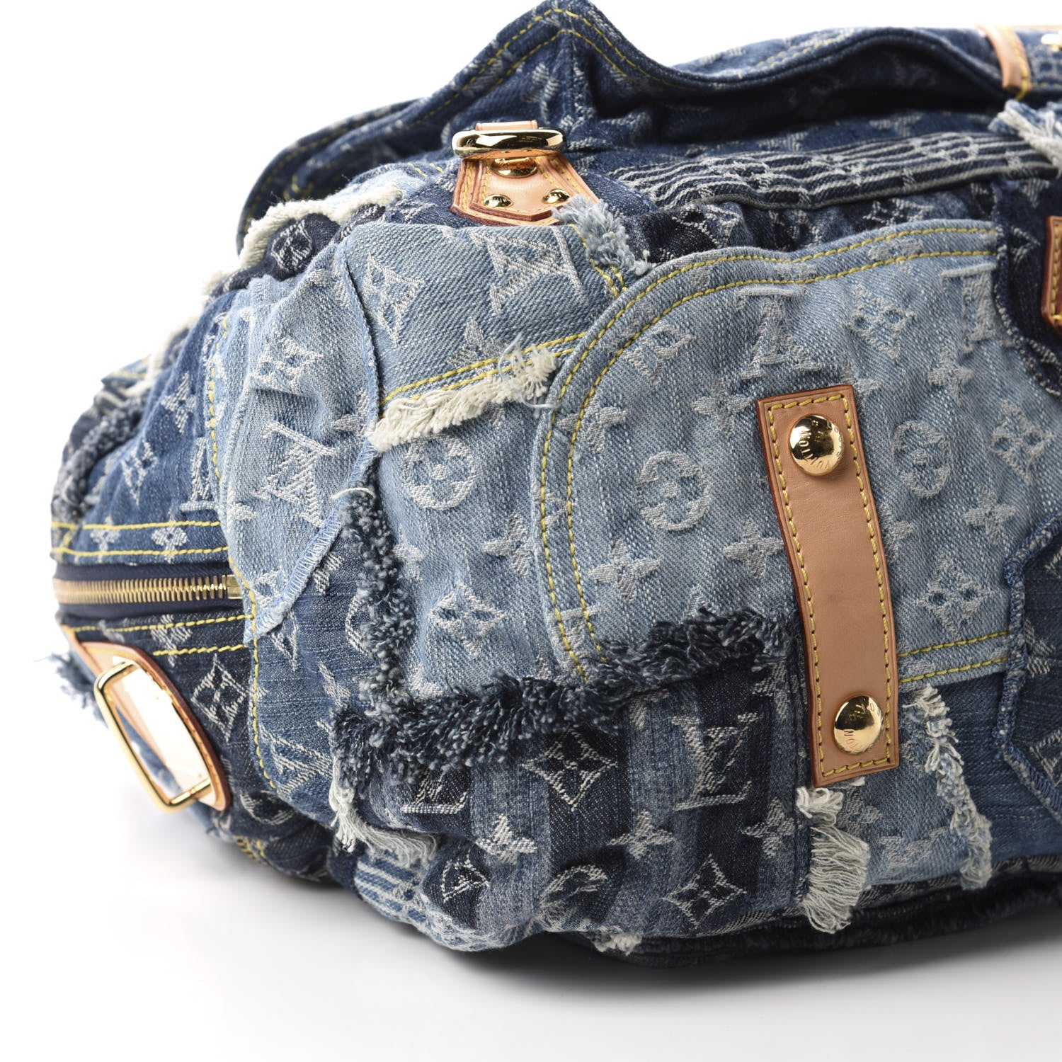Louis Vuitton Denim Patchwork Bowly Blue 6 of 10