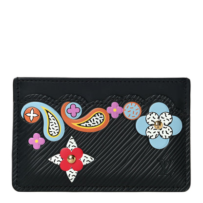 Louis Vuitton Epi Flower Remix Card Holder Black 1 of 9