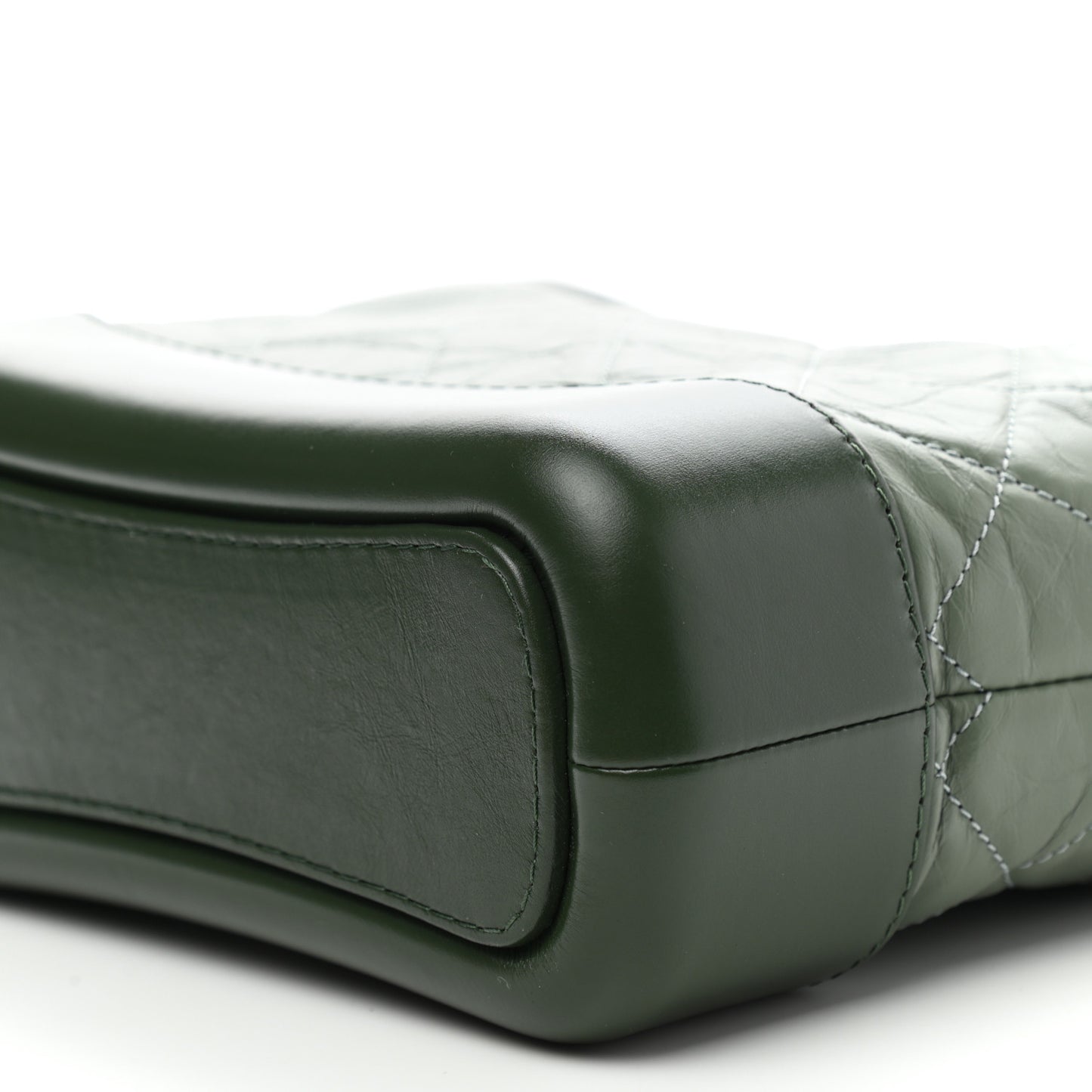 Aged Calfskin Quilted Small Gabrielle Hobo Green