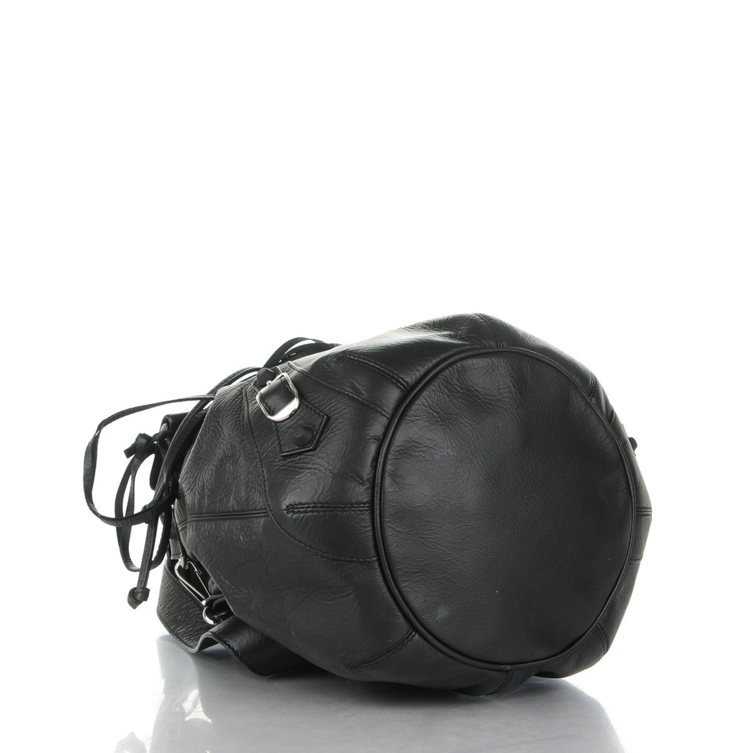 Balenciaga Matte Goatskin Rubber Covered Classic Hardware Mini Pompon Black 4 of 7