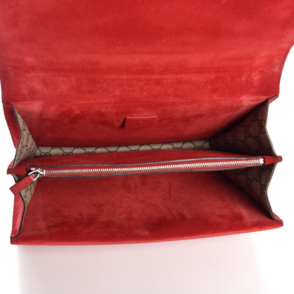 Gucci GG Supreme Monogram Suede Cudu Medium Dionysus Shoulder Bag Beige Ebony Vulcanic Red 5 of 7