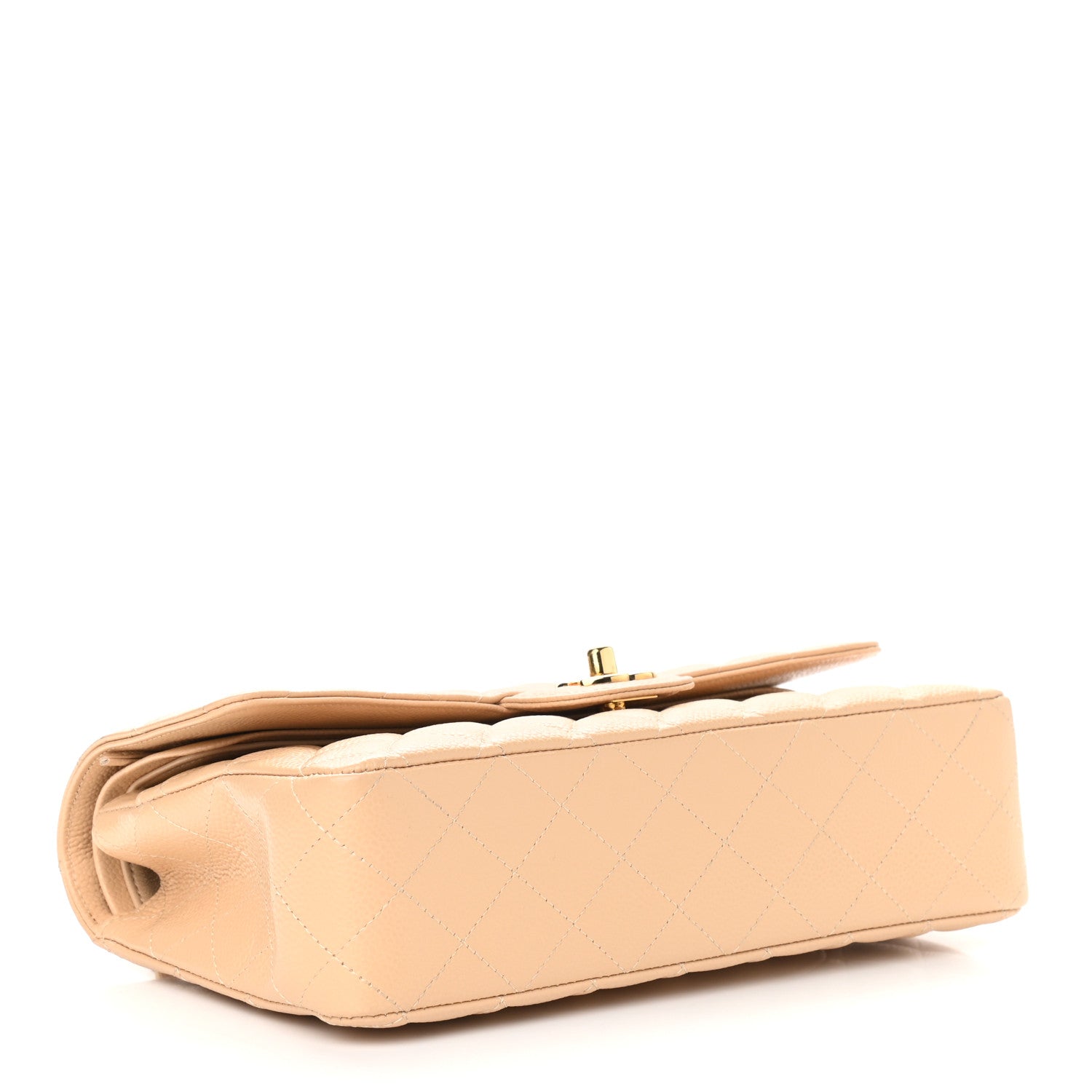 Chanel Caviar Quilted Medium Double Flap Light Beige 4 of 9