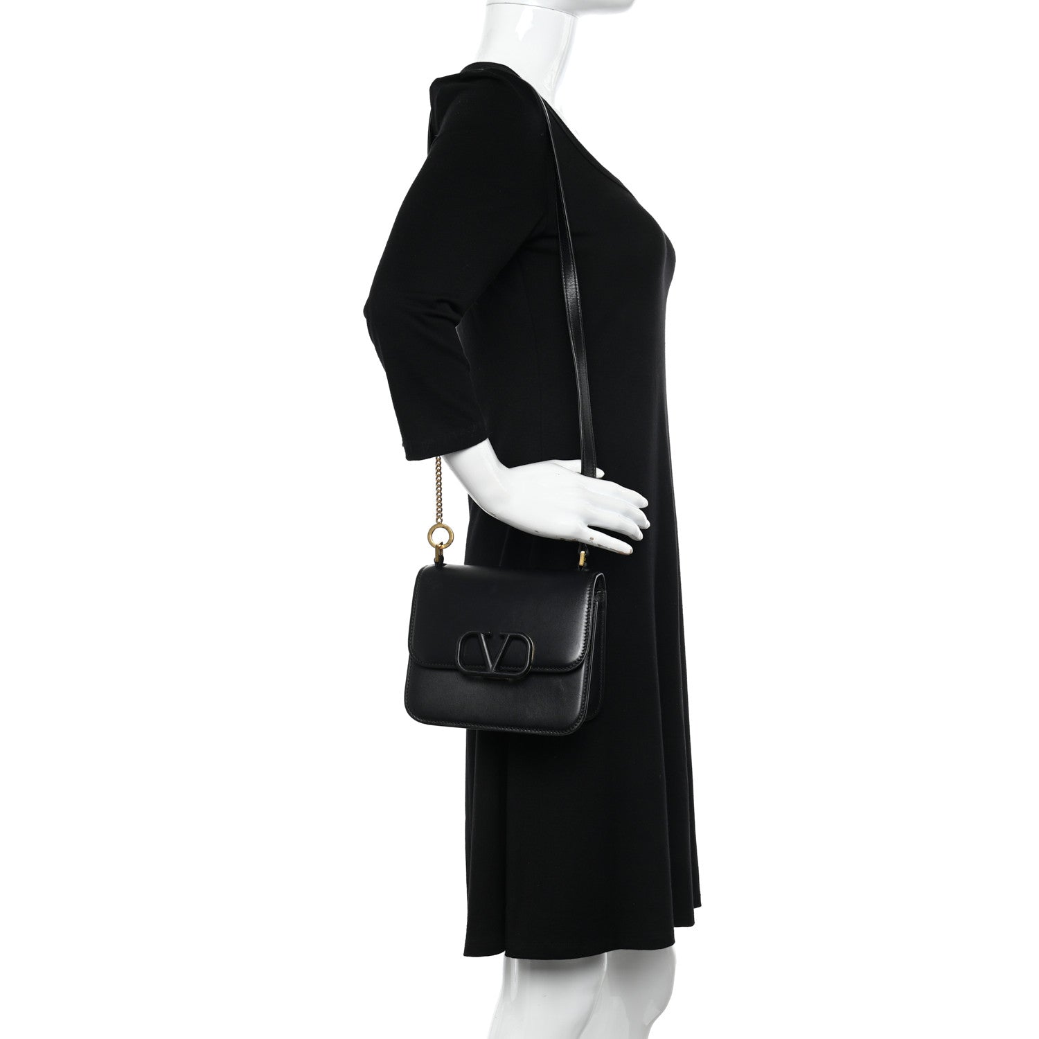 Valentino Garavani Smooth Calfskin Small VSling Shoulder Bag Black 2 of 11