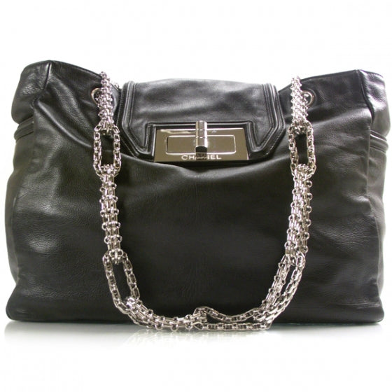 Chanel Leather Mademoiselle Lock Large Shopper Tote Black 1 of 12
