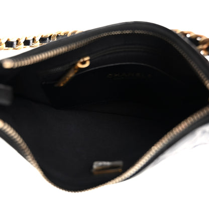 Chanel Shiny Crumpled Lambskin Quilted Trendy Chain Around Hobo Black 5 of 10