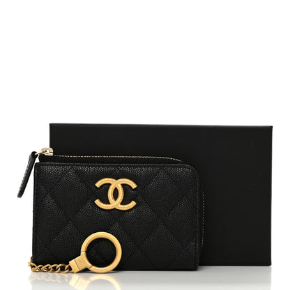 Chanel Caviar Quilted Zipped Key Holder Case Black 3 of 8