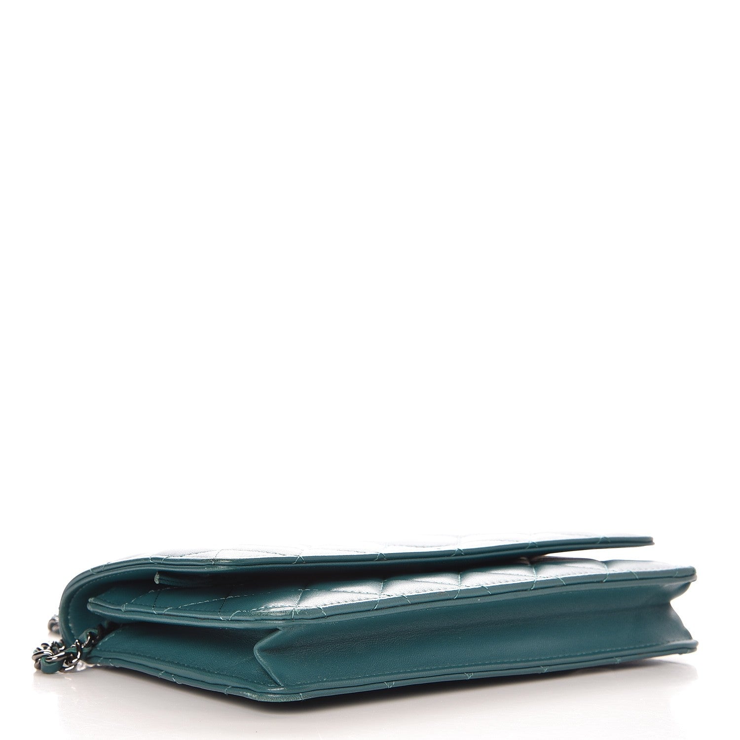 Chanel Lambskin Quilted Wallet On Chain WOC Blue 4 of 11