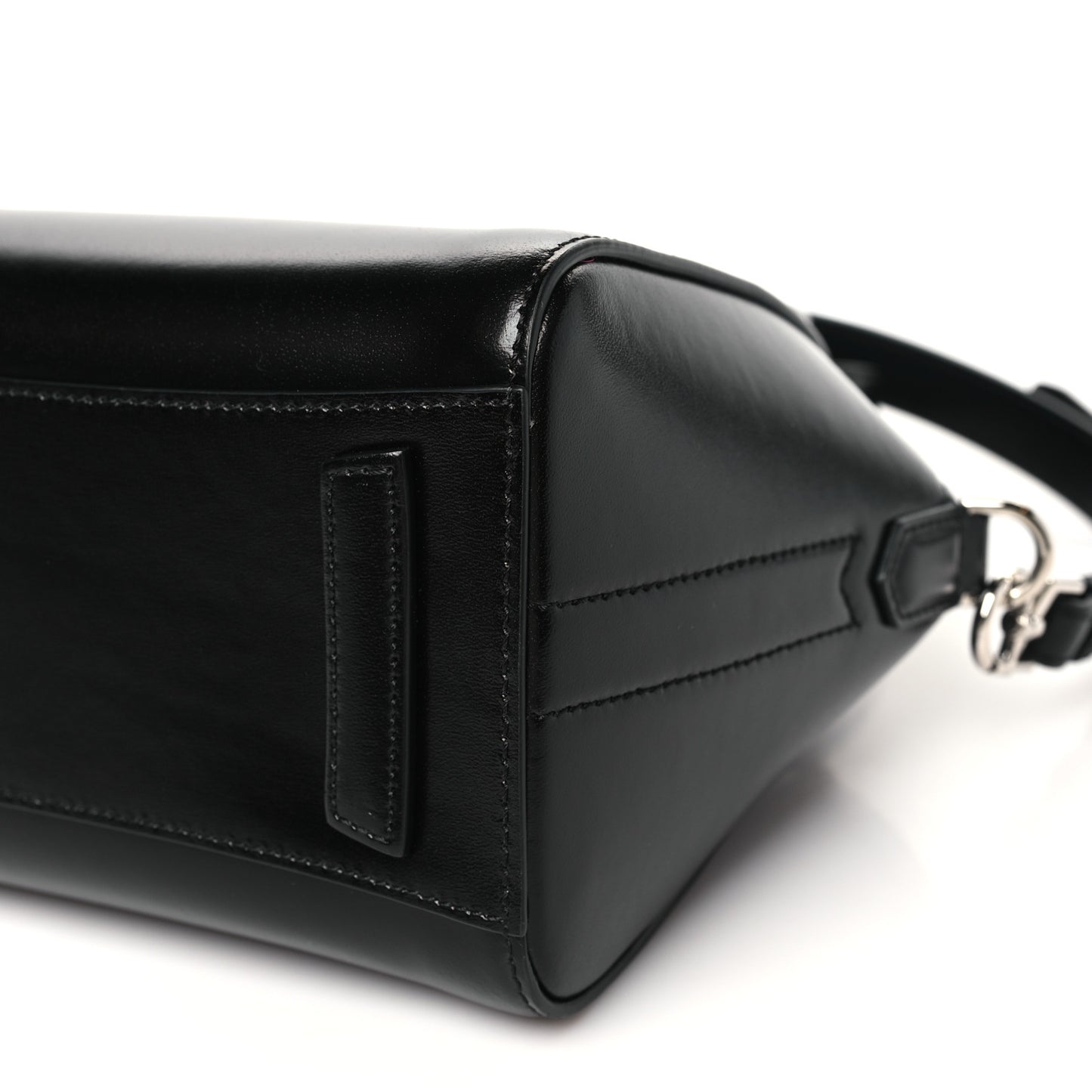 Shiny Lord Calfskin Mini Antigona Black