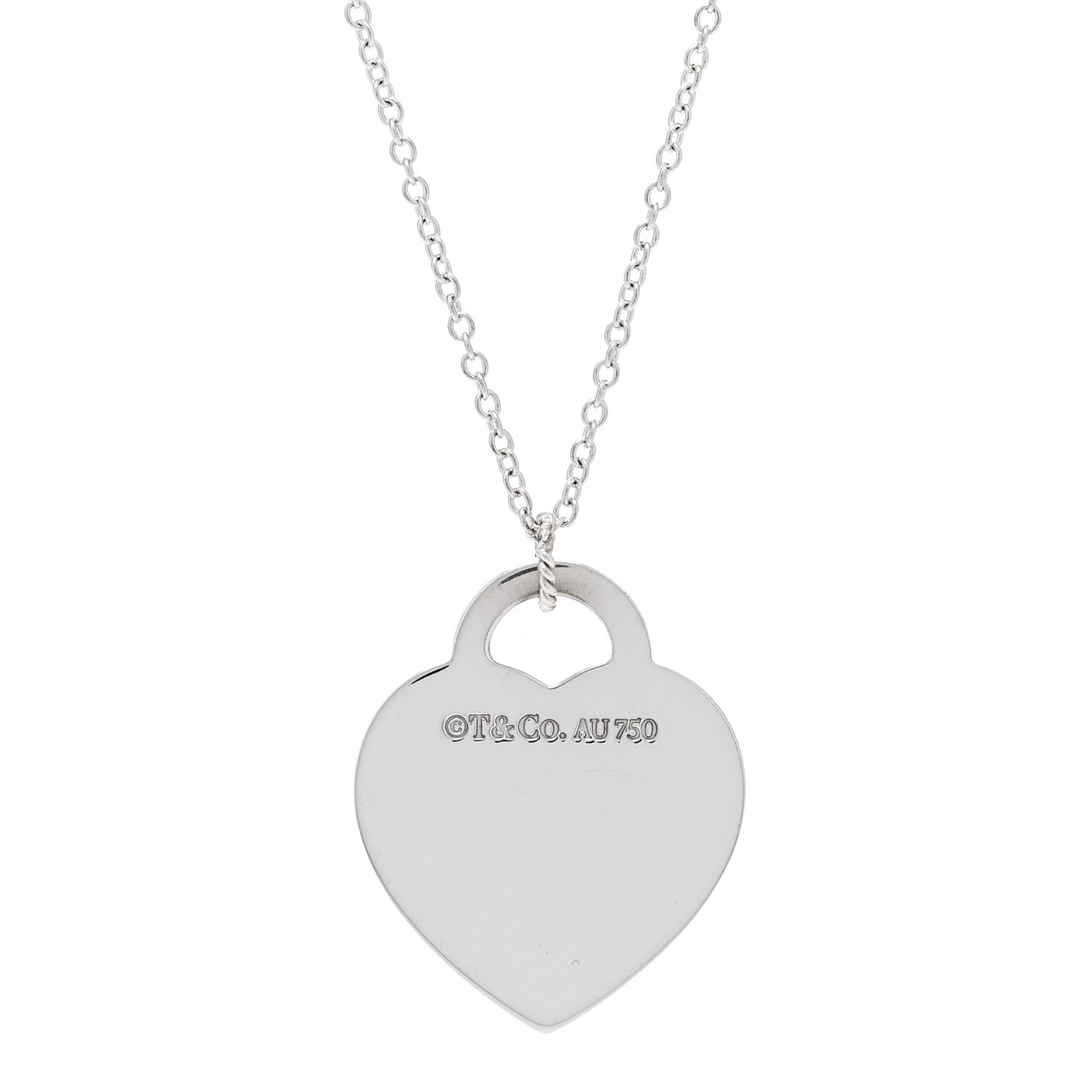 18K White Gold Diamond Return To Tiffany Heart Tag Pendant Necklace