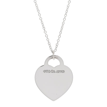 Tiffany 18K White Gold Diamond Return To Tiffany Heart Tag Pendant Necklace 4 of 8