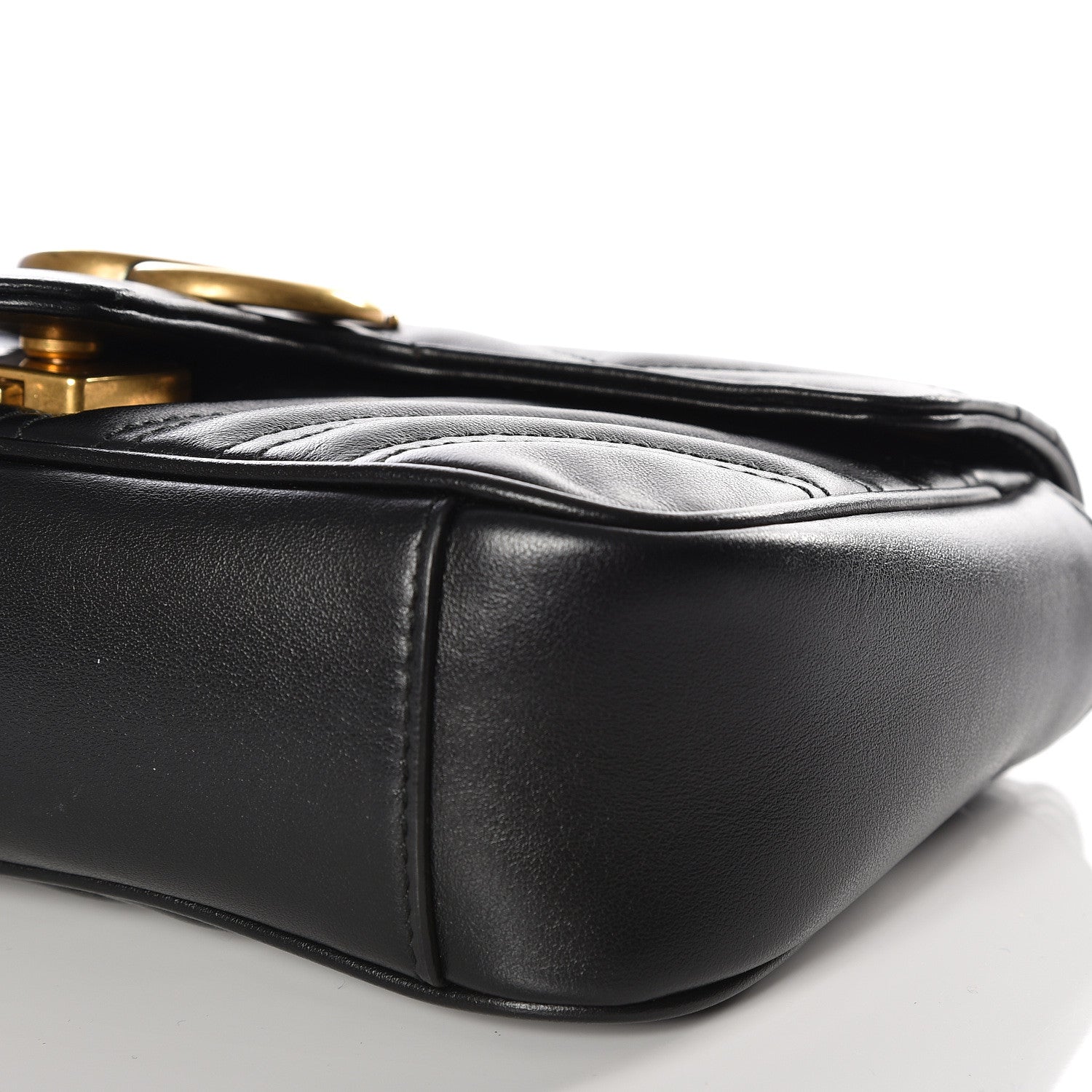 Gucci Calfskin Matelasse Mini GG Marmont Shoulder Bag Black 6 of 9