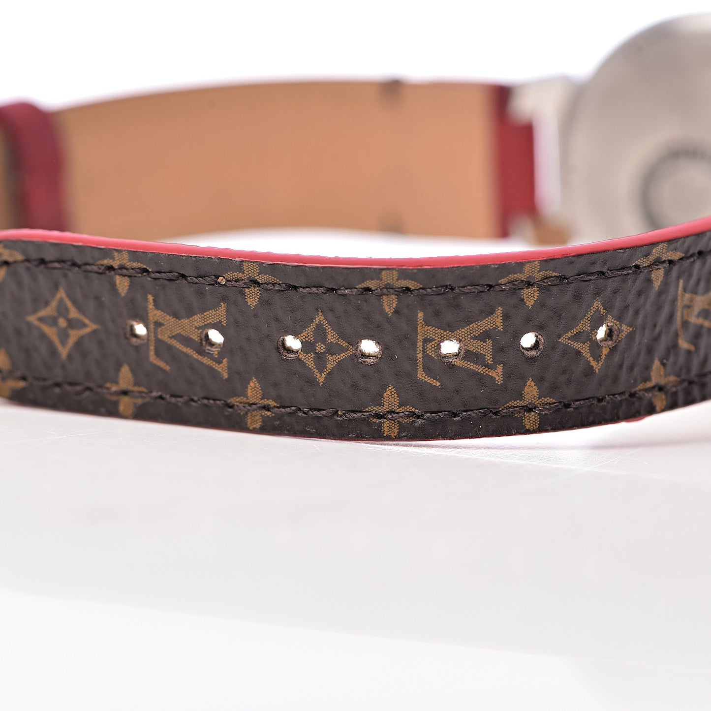 Stainless Steel Monogram 28mm Tambour Quartz Watch Brown