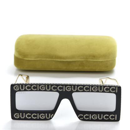 Gucci Acetate Crystal Mask-Frame Sunglasses GG0431S Black 8 of 8
