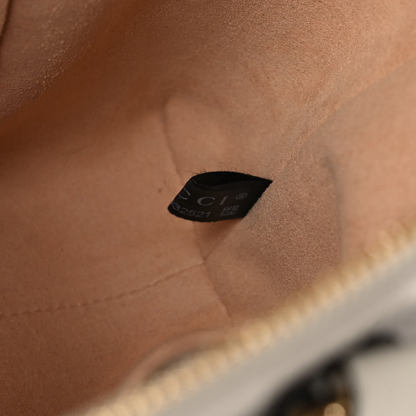 GG Supreme Monogram Textured Dollar Calfskin Web Small Ophidia Tote Bag Beige Ebony Mystic White