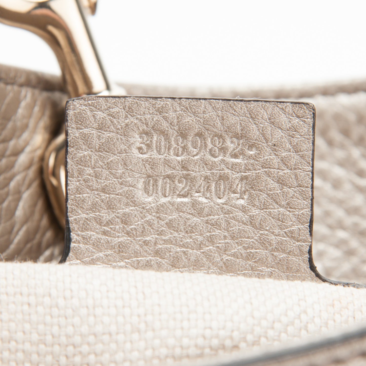 Metallic Pebbled Calfskin Medium Soho Chain Shoulder Bag Golden Beige