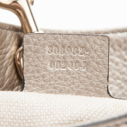 Gucci Metallic Pebbled Calfskin Medium Soho Chain Shoulder Bag Golden Beige 8 of 8