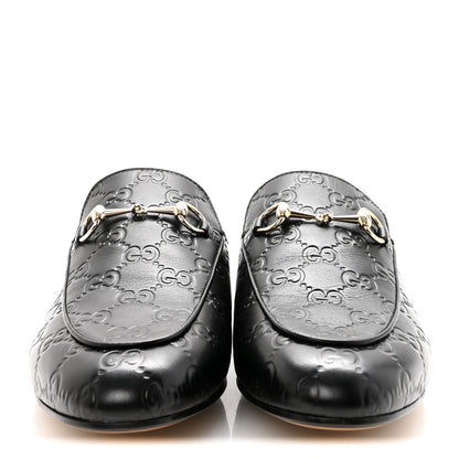 Gucci Glamour Calfskin Guccissima Womens Princetown Slippers 40 Black 3 of 10