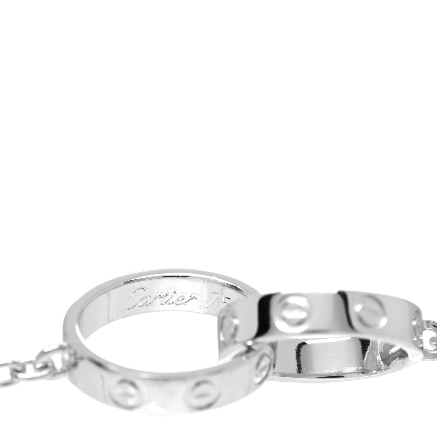 Cartier 18K White Gold Interlocking LOVE Necklace 5 of 6