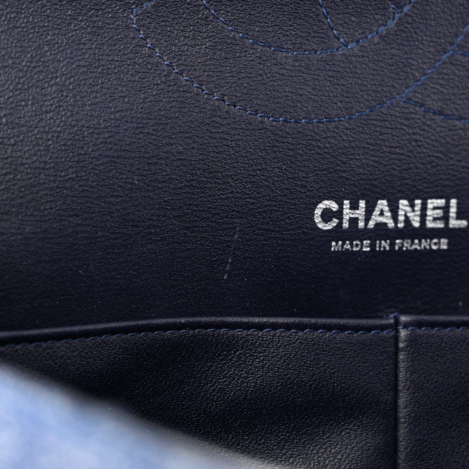 Chanel Crackled Calfskin Jumbo Double Flap Blue 11 of 12