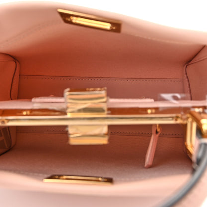 Fendi Vitello Seta Canvas FF Embroidered Mini Peekaboo Iconic Satchel Rosa Confetto 5 of 12